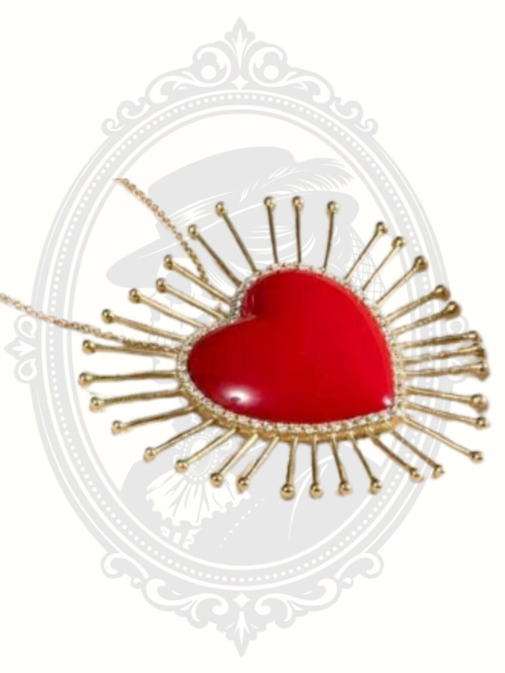 ClaudiaG Lumi Necklace Red Heart Gold Tone Pendant Necklace NWT
